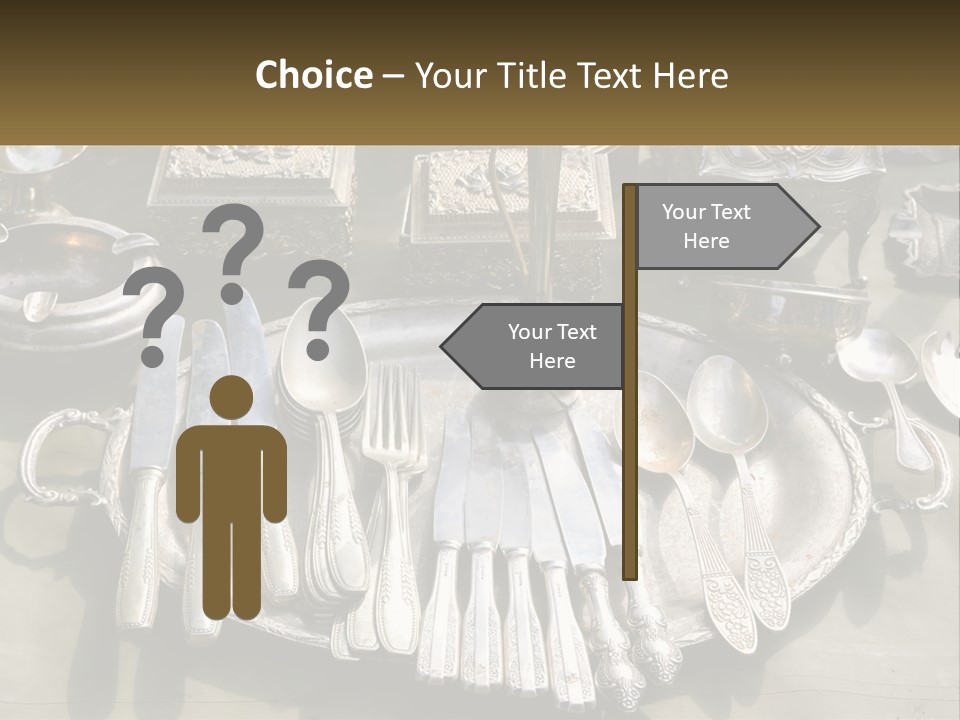 A Table Topped With Lots Of Silverware And Silverware PowerPoint Template