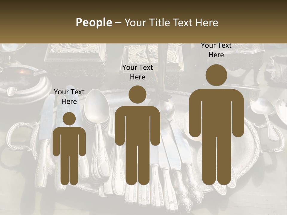 A Table Topped With Lots Of Silverware And Silverware PowerPoint Template