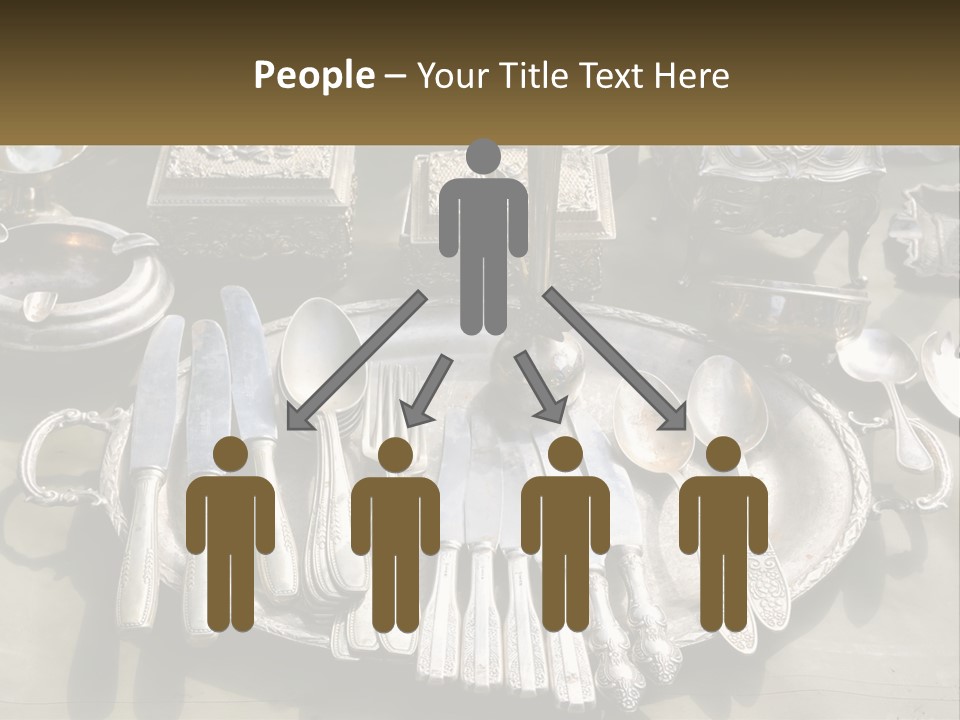 A Table Topped With Lots Of Silverware And Silverware PowerPoint Template