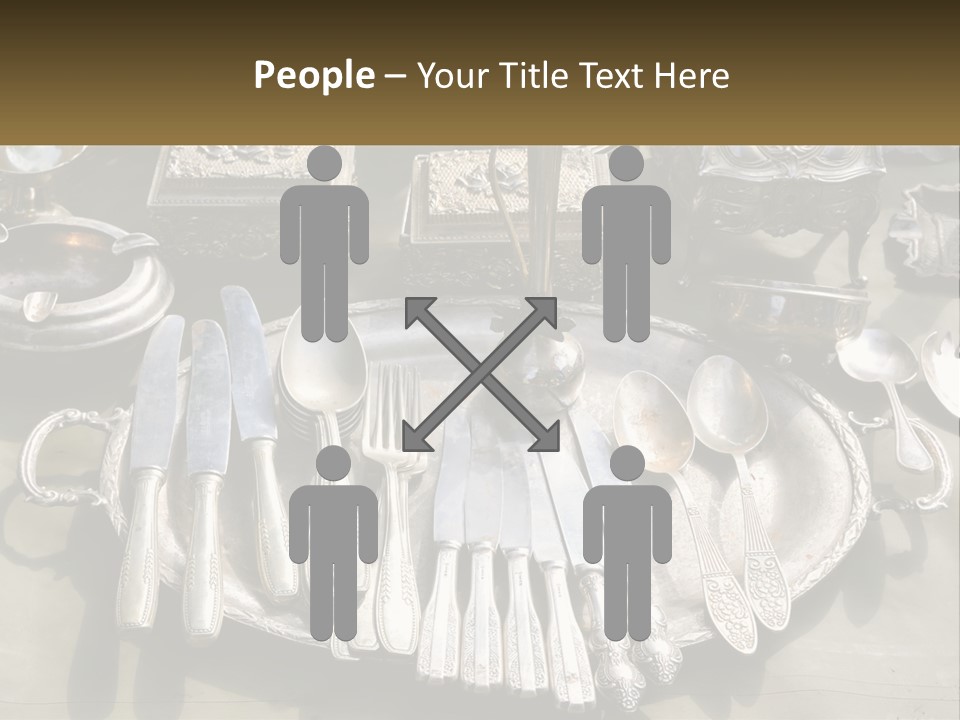 A Table Topped With Lots Of Silverware And Silverware PowerPoint Template