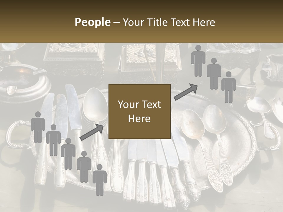 A Table Topped With Lots Of Silverware And Silverware PowerPoint Template
