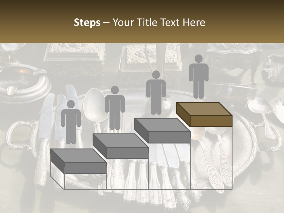 A Table Topped With Lots Of Silverware And Silverware PowerPoint Template