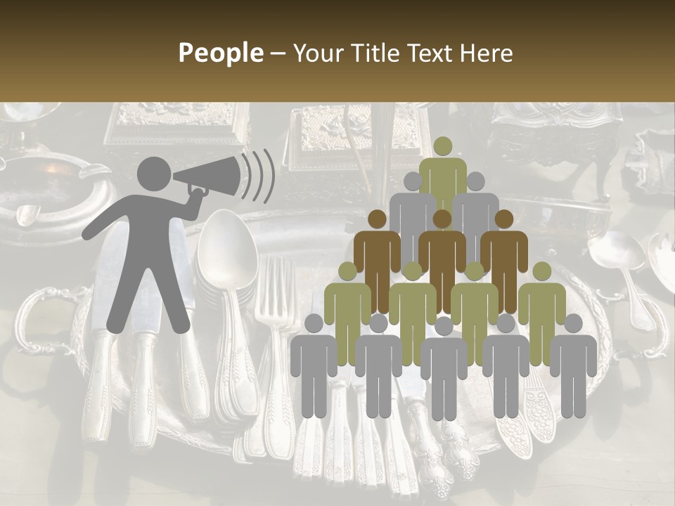 A Table Topped With Lots Of Silverware And Silverware PowerPoint Template