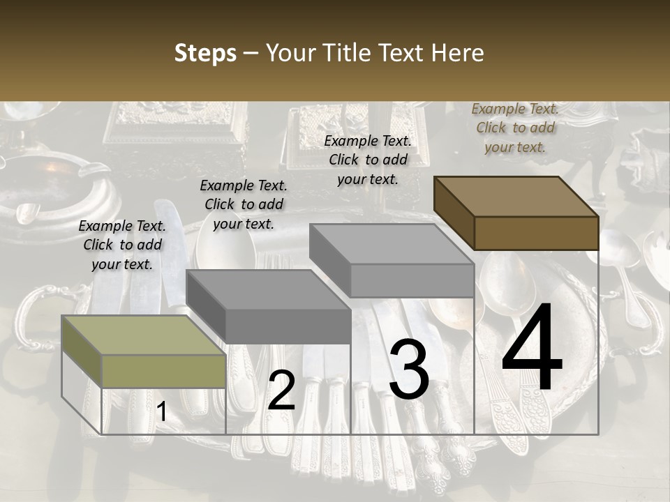 A Table Topped With Lots Of Silverware And Silverware PowerPoint Template