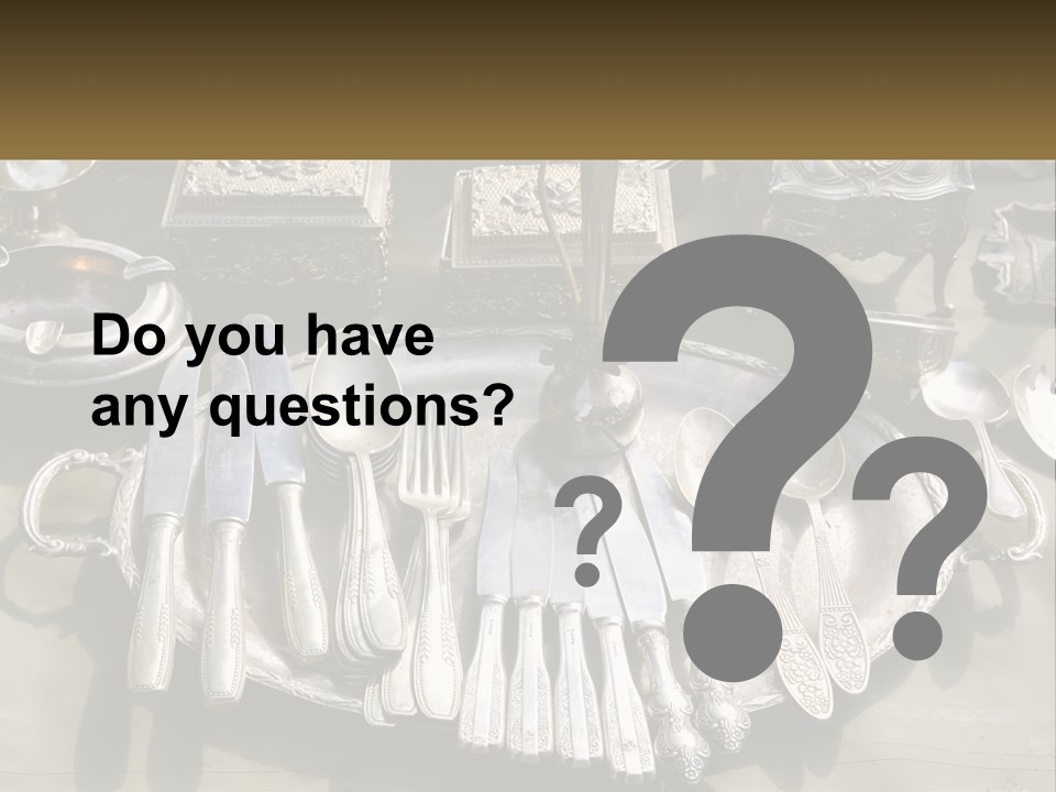 A Table Topped With Lots Of Silverware And Silverware PowerPoint Template