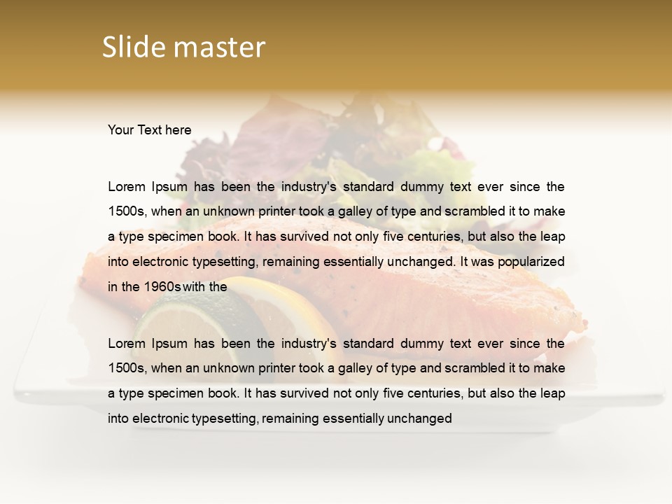 A Plate Of Salmon With A Side Of Salad PowerPoint Template