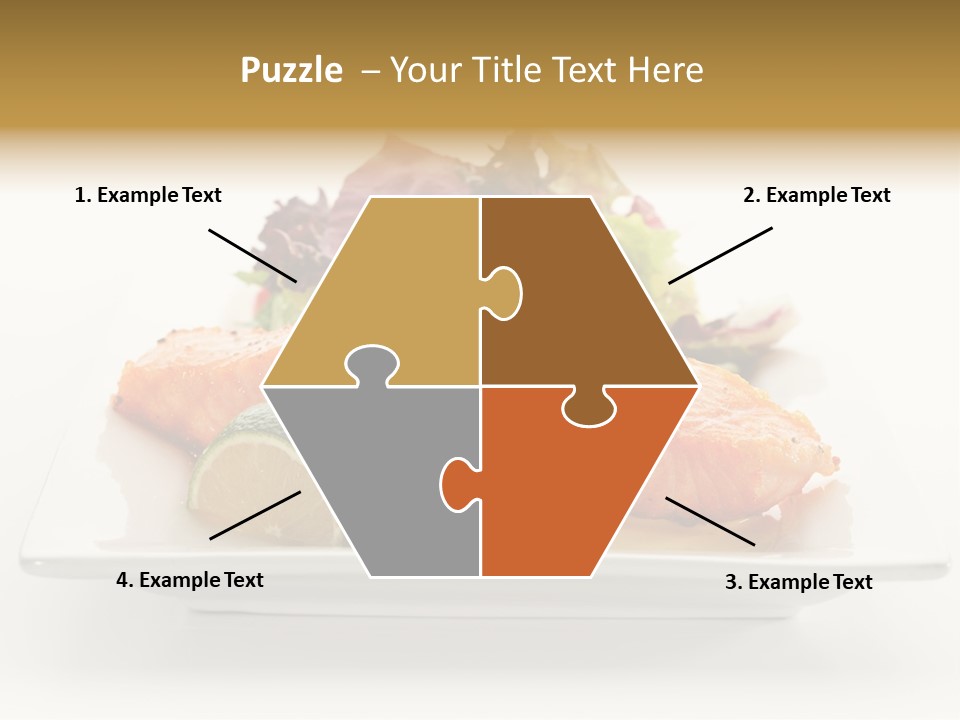 A Plate Of Salmon With A Side Of Salad PowerPoint Template