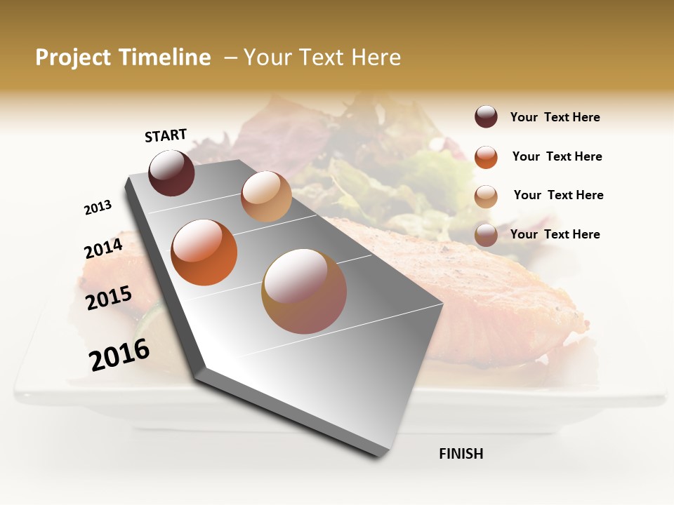 A Plate Of Salmon With A Side Of Salad PowerPoint Template