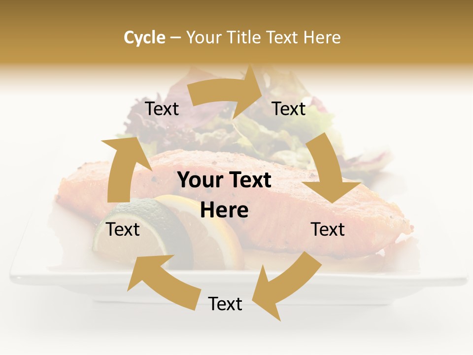 A Plate Of Salmon With A Side Of Salad PowerPoint Template