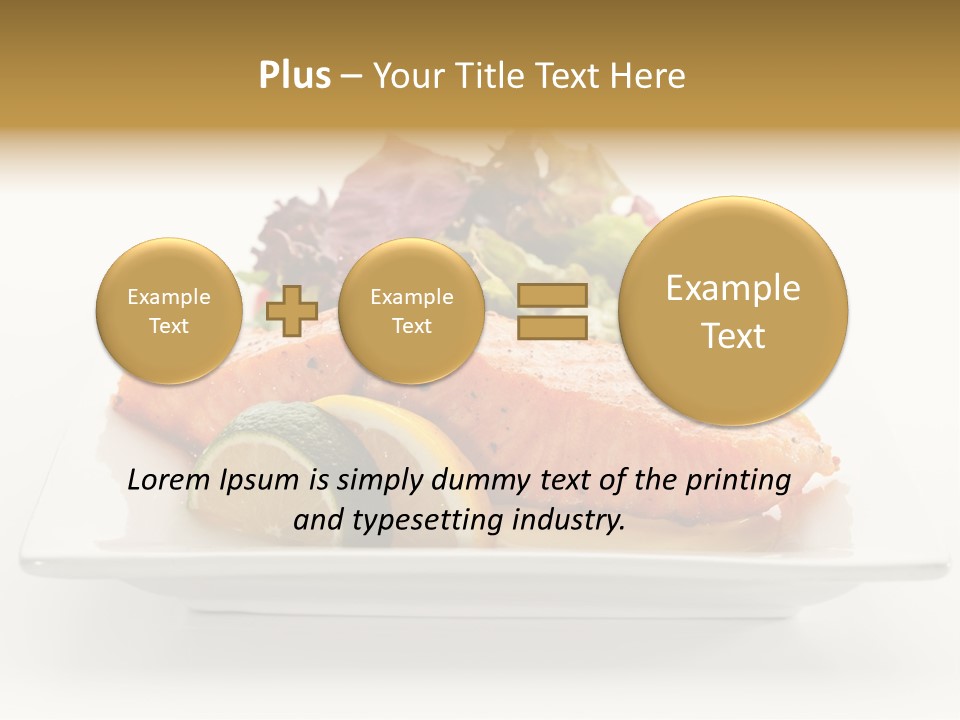 A Plate Of Salmon With A Side Of Salad PowerPoint Template