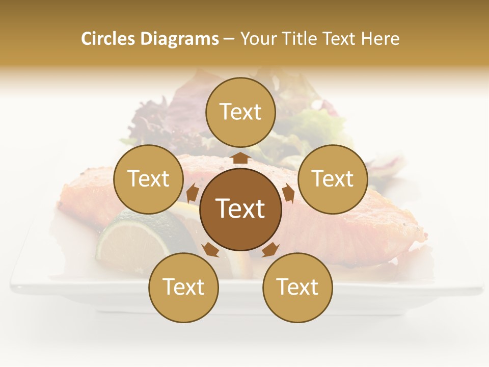 A Plate Of Salmon With A Side Of Salad PowerPoint Template