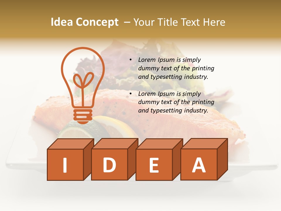 A Plate Of Salmon With A Side Of Salad PowerPoint Template