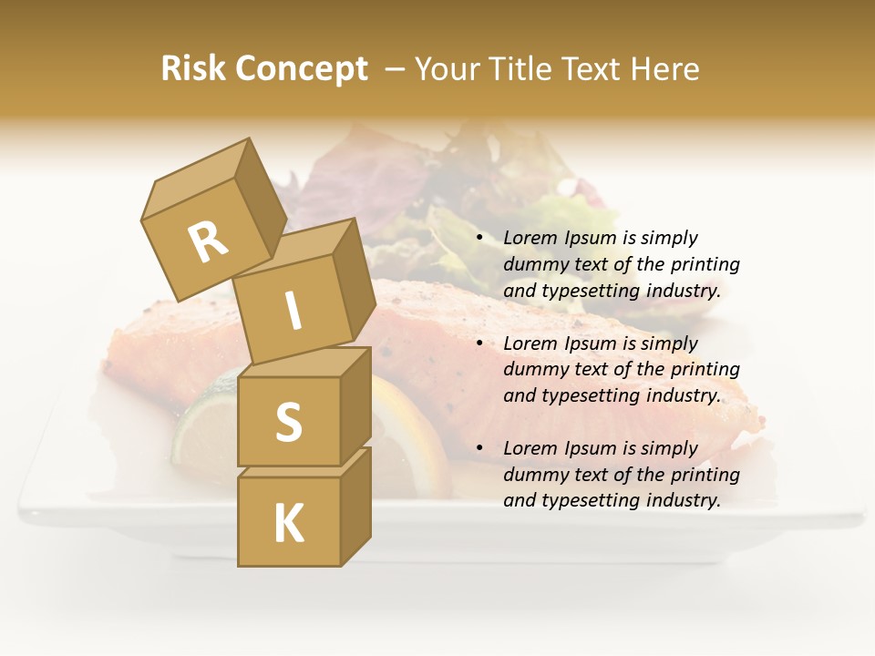 A Plate Of Salmon With A Side Of Salad PowerPoint Template
