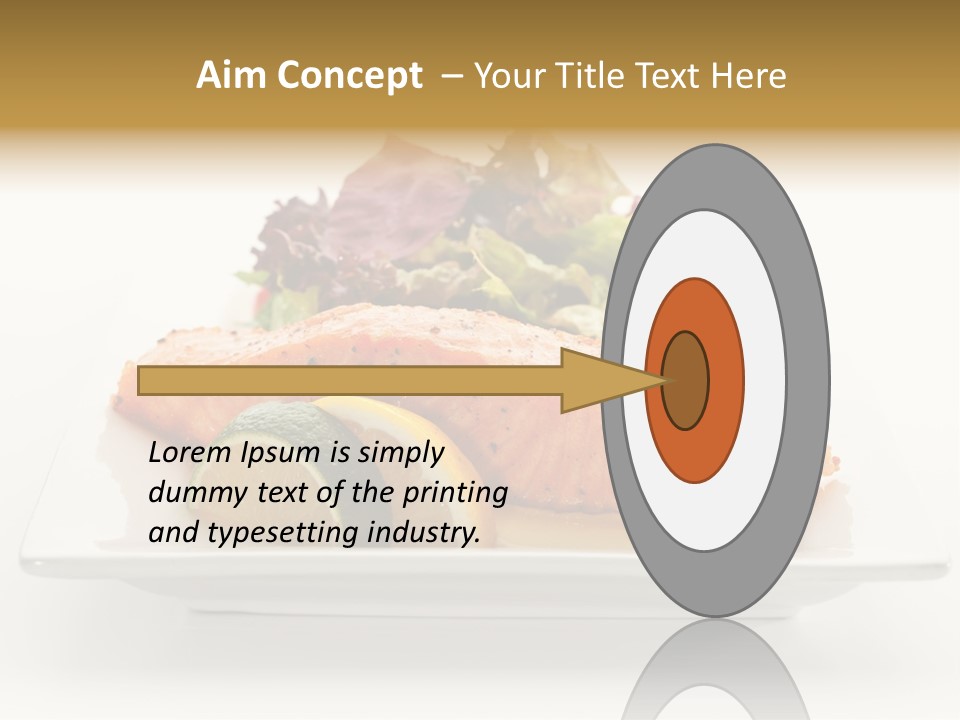 A Plate Of Salmon With A Side Of Salad PowerPoint Template