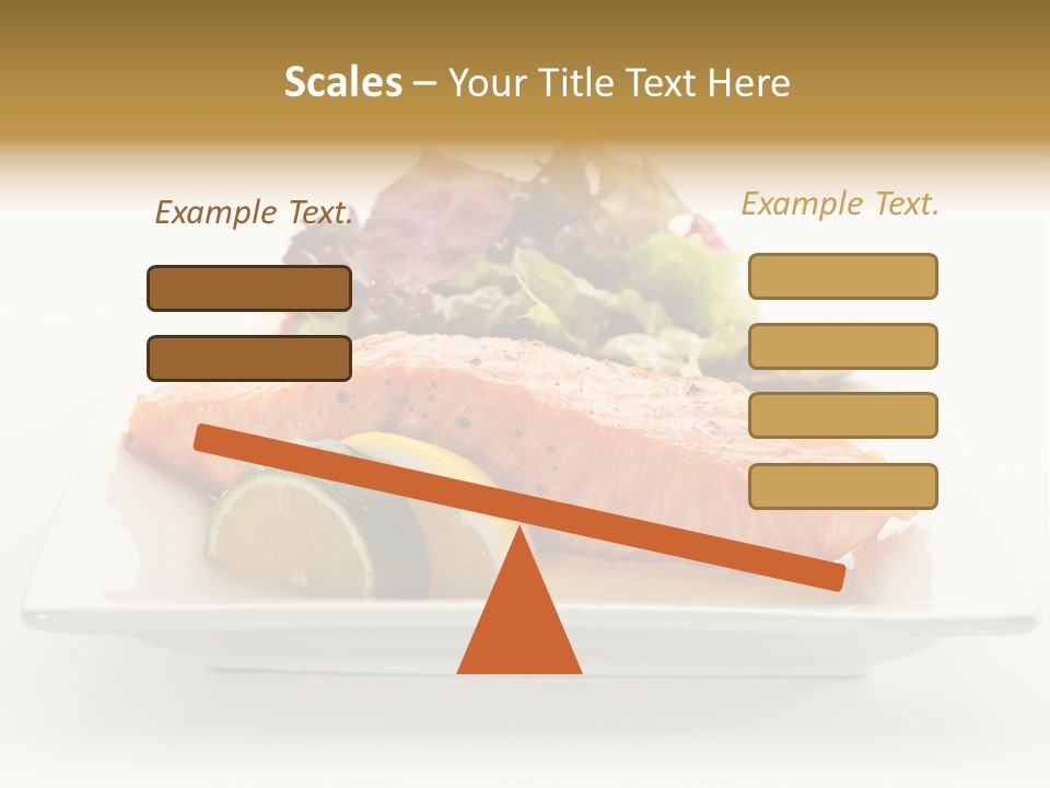 A Plate Of Salmon With A Side Of Salad PowerPoint Template