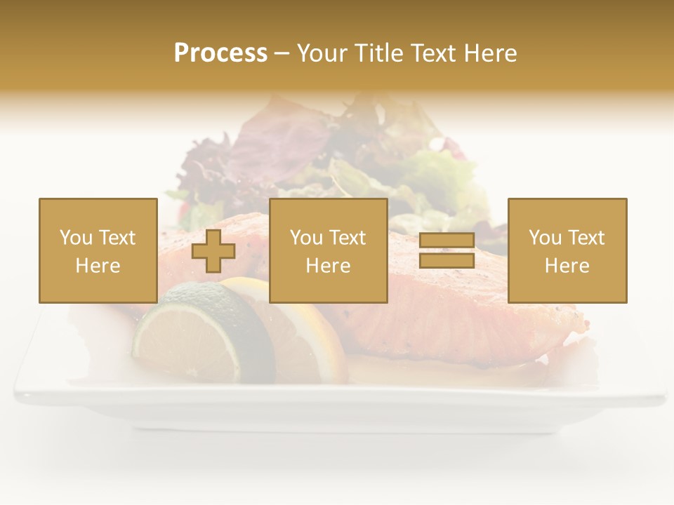 A Plate Of Salmon With A Side Of Salad PowerPoint Template