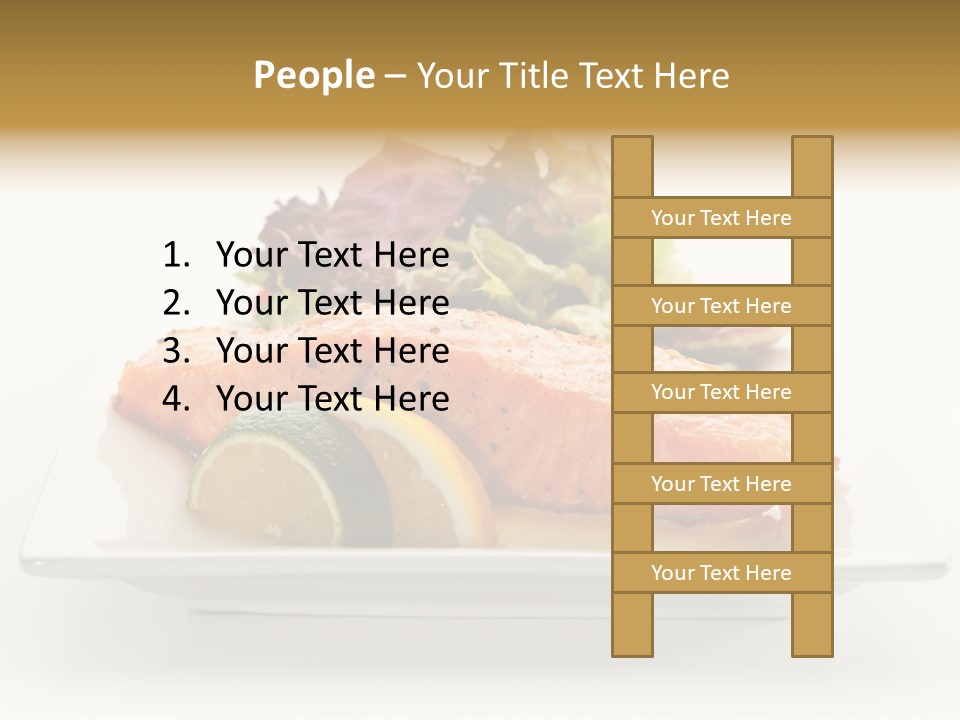 A Plate Of Salmon With A Side Of Salad PowerPoint Template