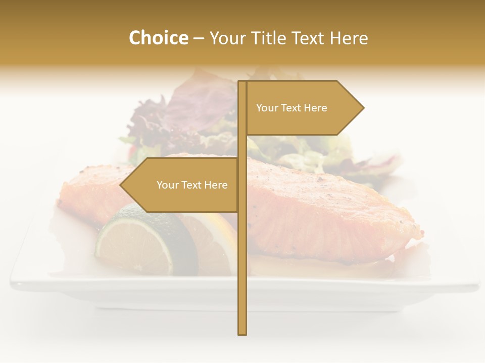 A Plate Of Salmon With A Side Of Salad PowerPoint Template