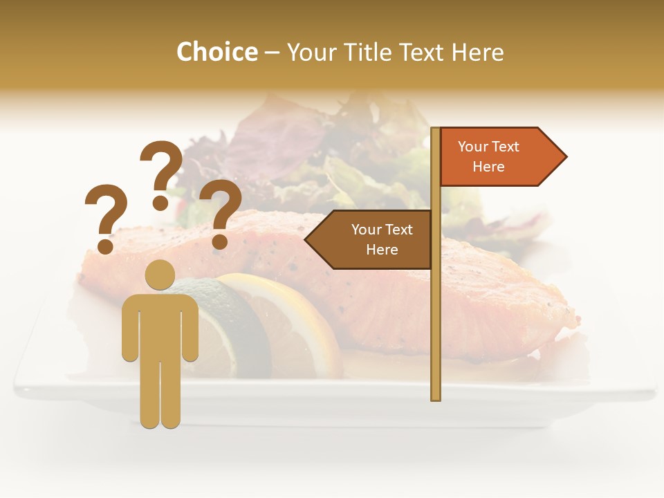 A Plate Of Salmon With A Side Of Salad PowerPoint Template