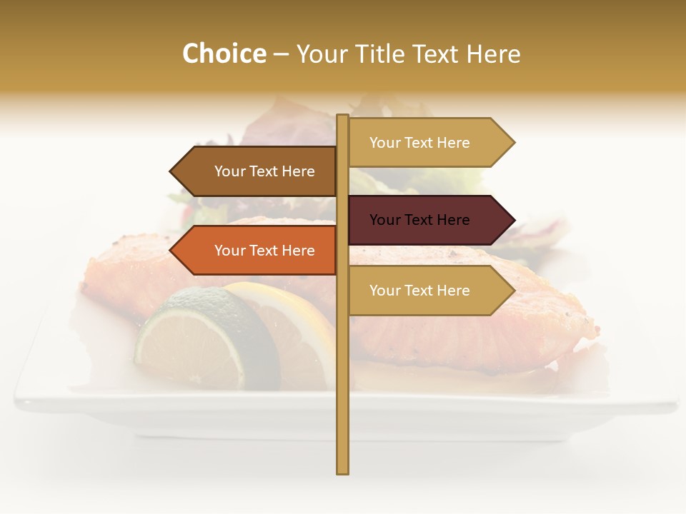 A Plate Of Salmon With A Side Of Salad PowerPoint Template