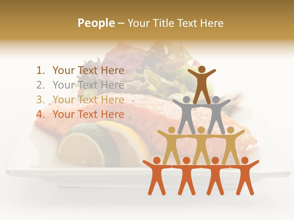A Plate Of Salmon With A Side Of Salad PowerPoint Template