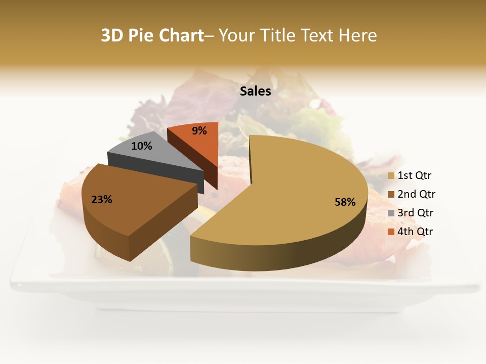 A Plate Of Salmon With A Side Of Salad PowerPoint Template