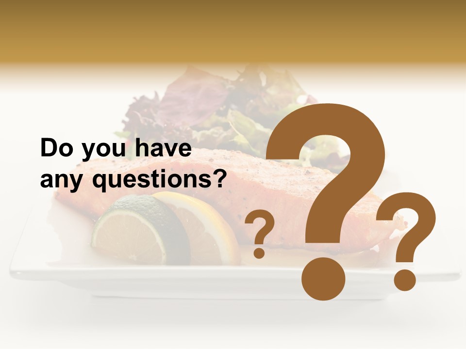 A Plate Of Salmon With A Side Of Salad PowerPoint Template