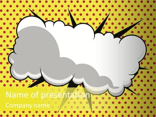 A Speech Bubble On A Yellow Background With Dots PowerPoint Template