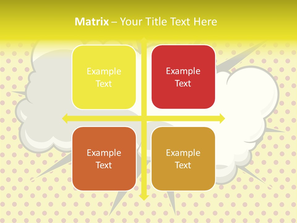 A Speech Bubble On A Yellow Background With Dots PowerPoint Template