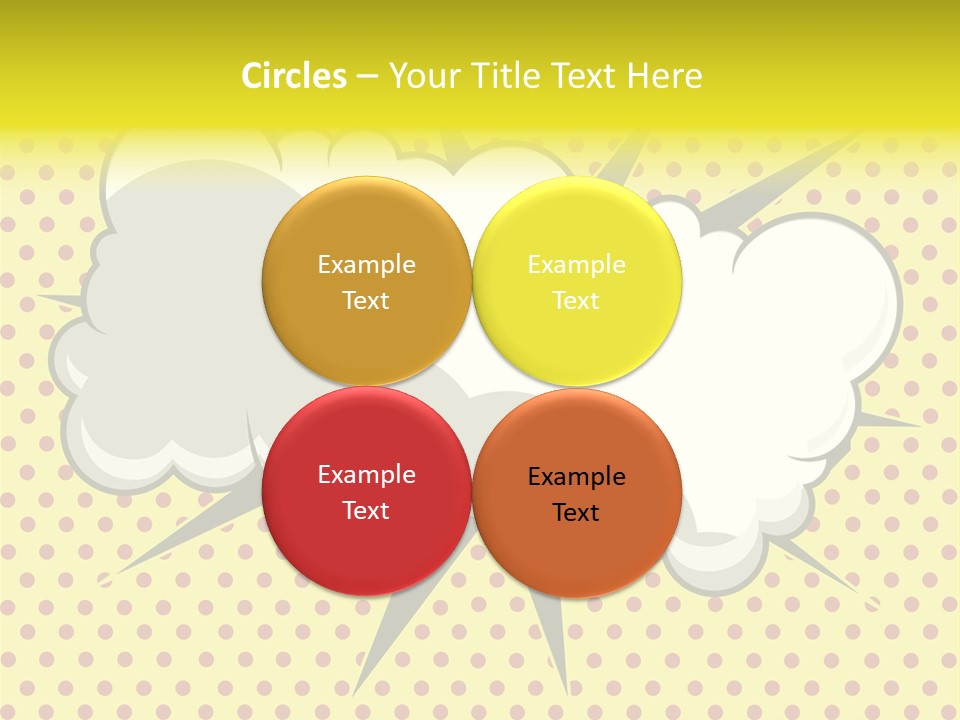 A Speech Bubble On A Yellow Background With Dots PowerPoint Template