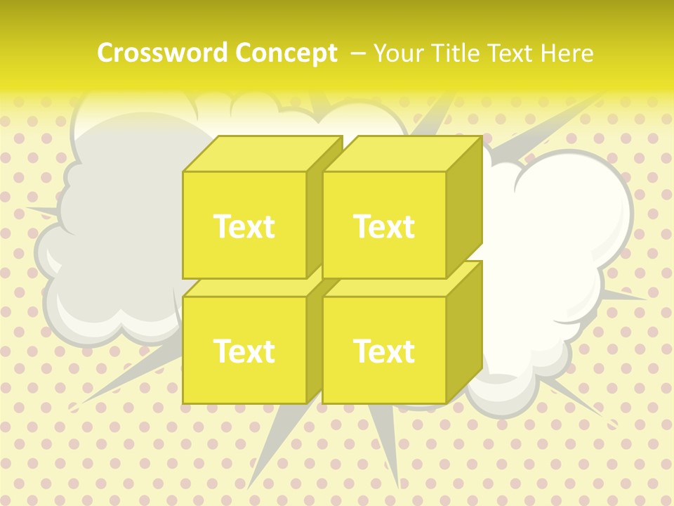 A Speech Bubble On A Yellow Background With Dots PowerPoint Template