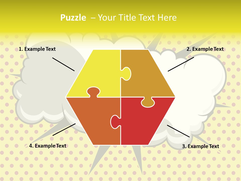 A Speech Bubble On A Yellow Background With Dots PowerPoint Template