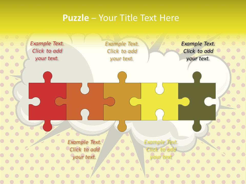 A Speech Bubble On A Yellow Background With Dots PowerPoint Template