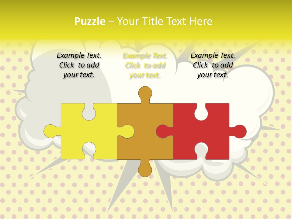 A Speech Bubble On A Yellow Background With Dots PowerPoint Template