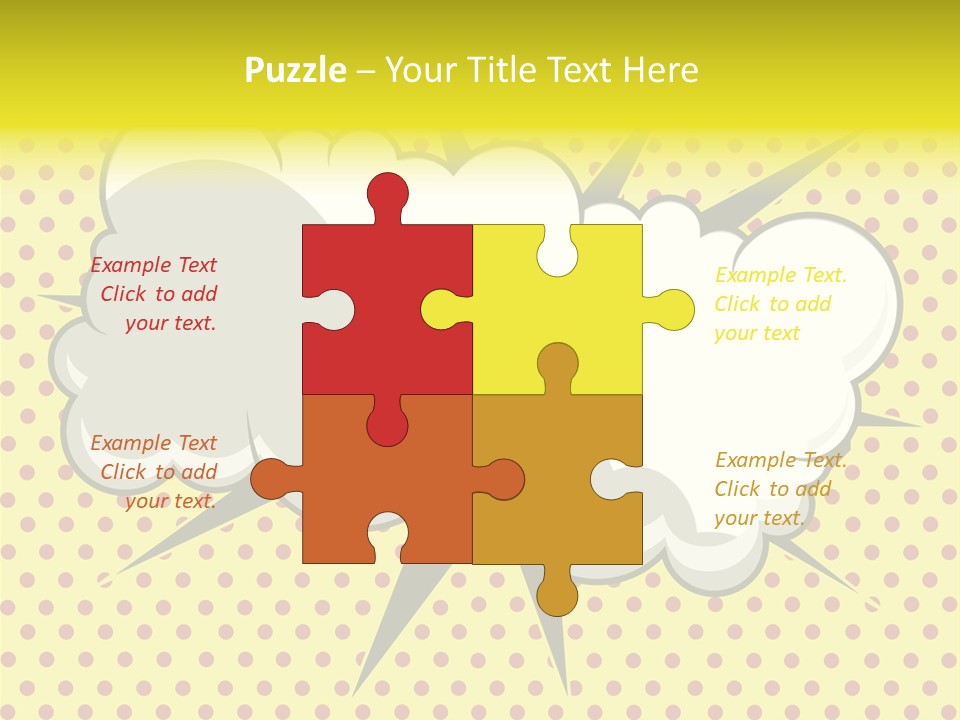 A Speech Bubble On A Yellow Background With Dots PowerPoint Template