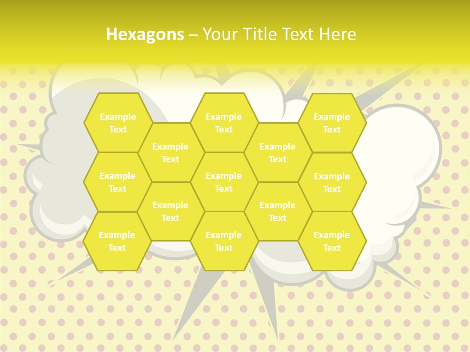 A Speech Bubble On A Yellow Background With Dots PowerPoint Template