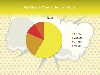 A Speech Bubble On A Yellow Background With Dots PowerPoint Template