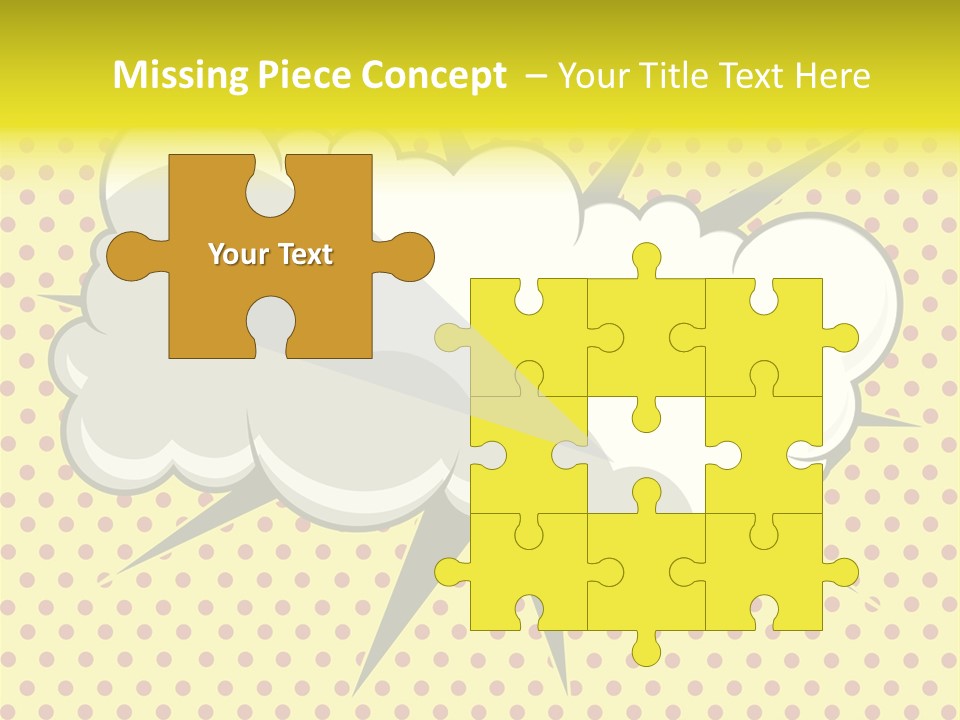 A Speech Bubble On A Yellow Background With Dots PowerPoint Template