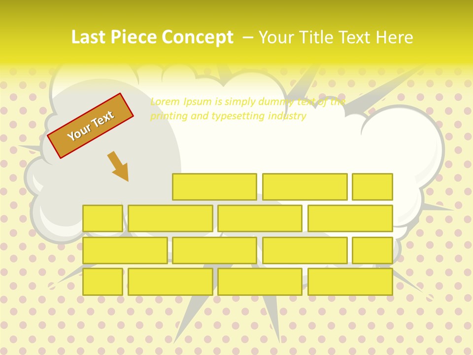 A Speech Bubble On A Yellow Background With Dots PowerPoint Template