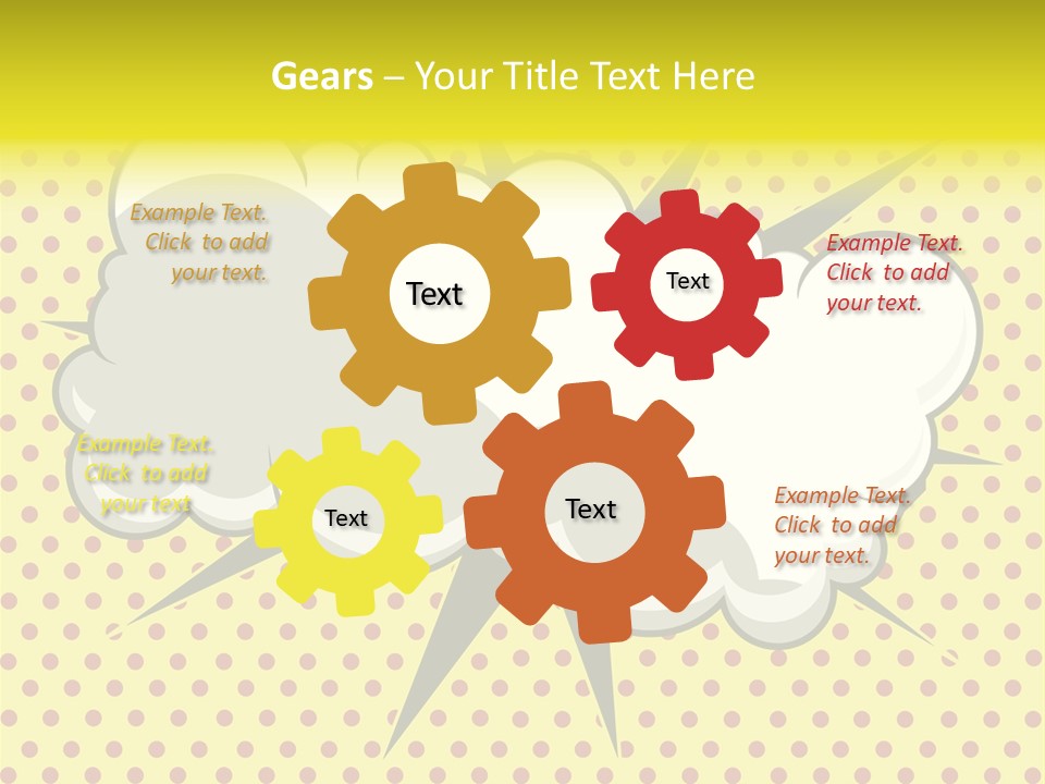 A Speech Bubble On A Yellow Background With Dots PowerPoint Template