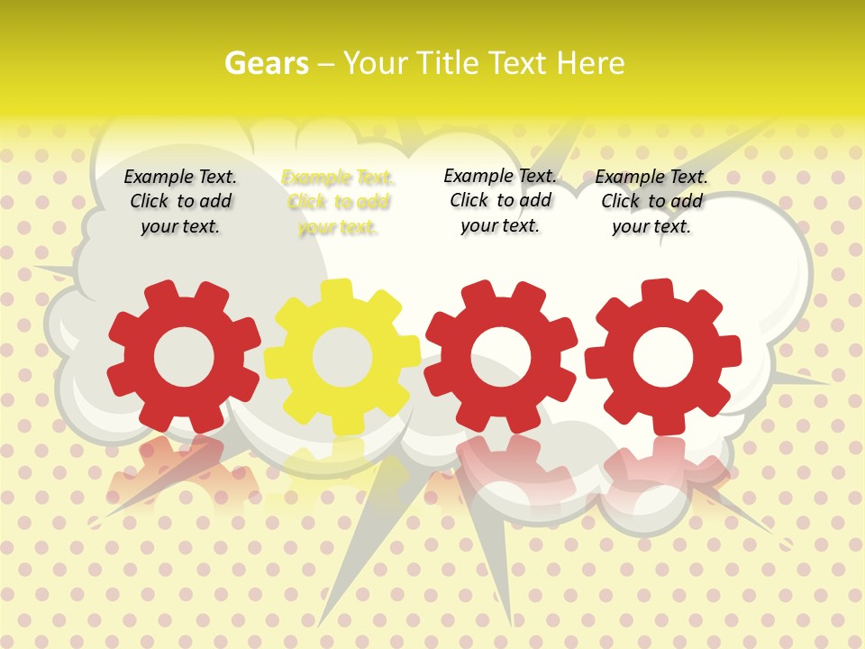 A Speech Bubble On A Yellow Background With Dots PowerPoint Template