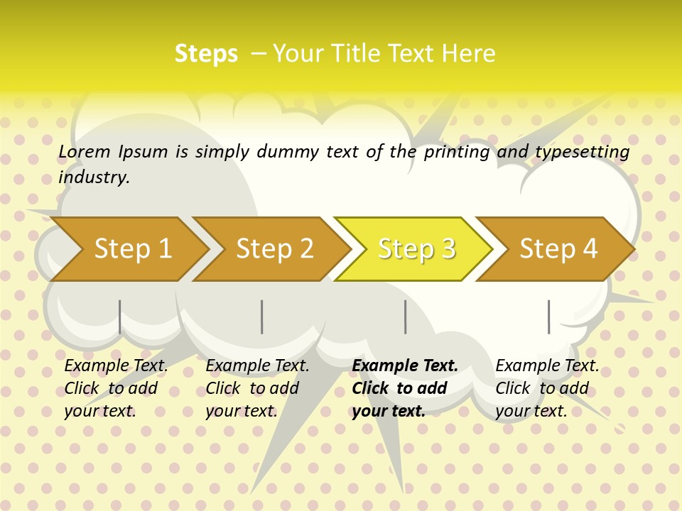 A Speech Bubble On A Yellow Background With Dots PowerPoint Template