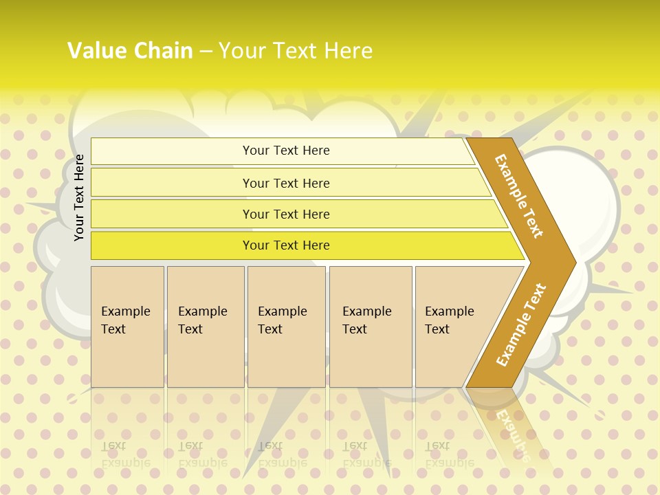 A Speech Bubble On A Yellow Background With Dots PowerPoint Template