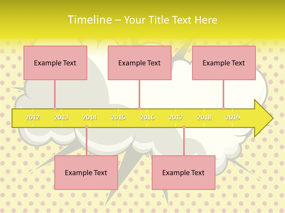 A Speech Bubble On A Yellow Background With Dots PowerPoint Template
