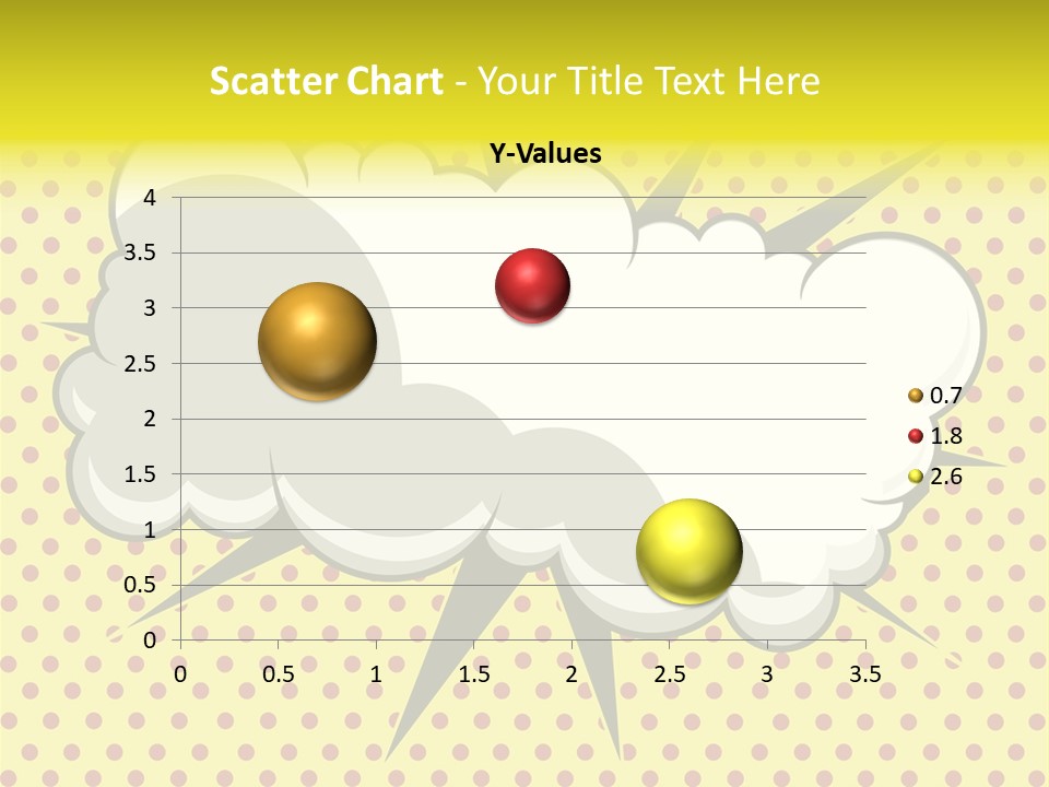 A Speech Bubble On A Yellow Background With Dots PowerPoint Template