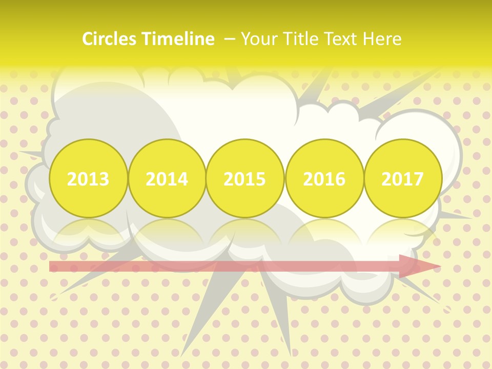 A Speech Bubble On A Yellow Background With Dots PowerPoint Template