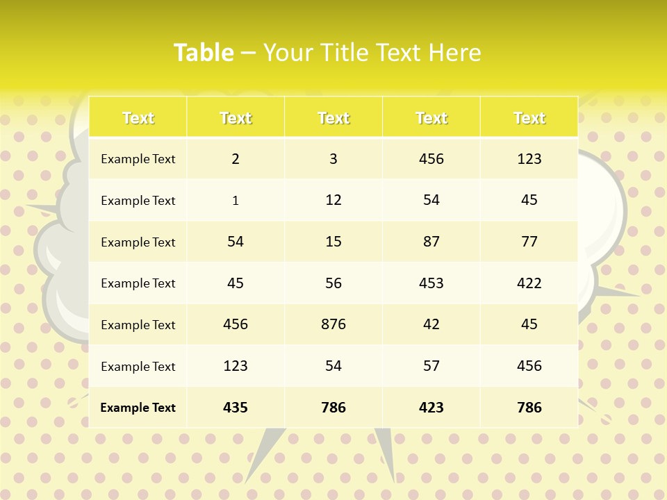 A Speech Bubble On A Yellow Background With Dots PowerPoint Template