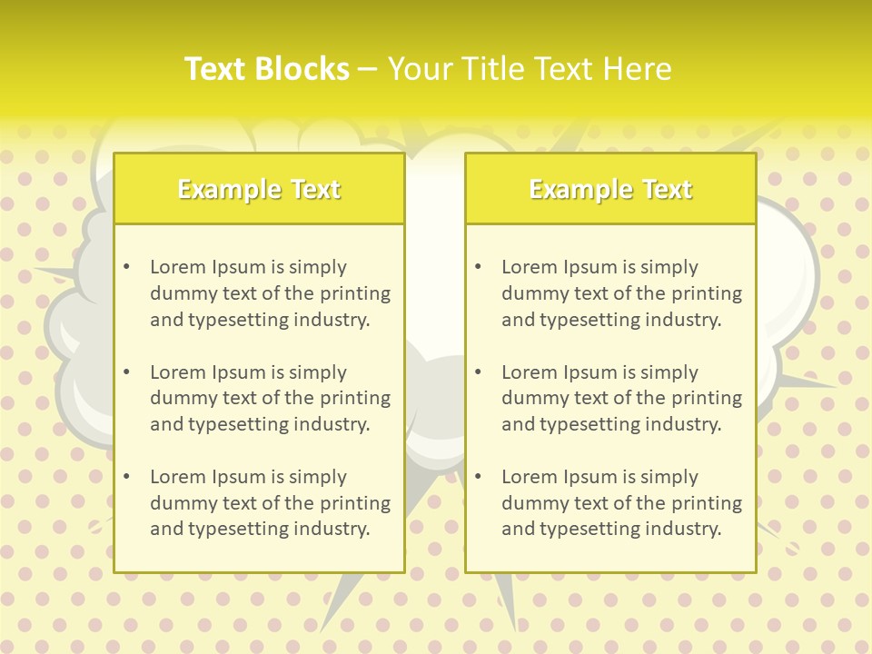 A Speech Bubble On A Yellow Background With Dots PowerPoint Template
