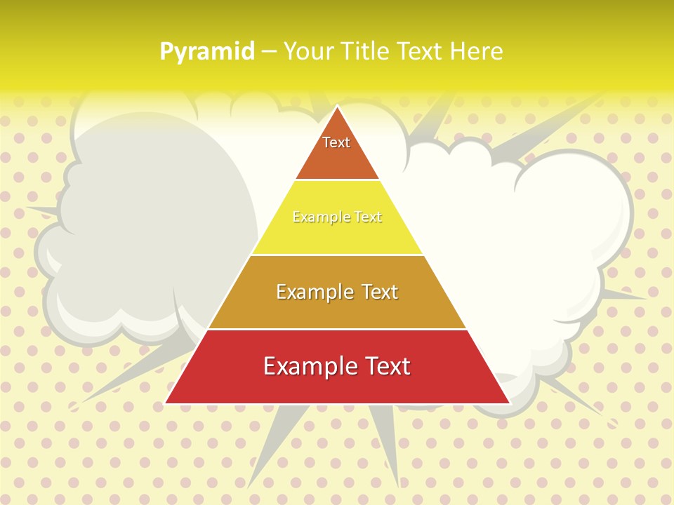 A Speech Bubble On A Yellow Background With Dots PowerPoint Template