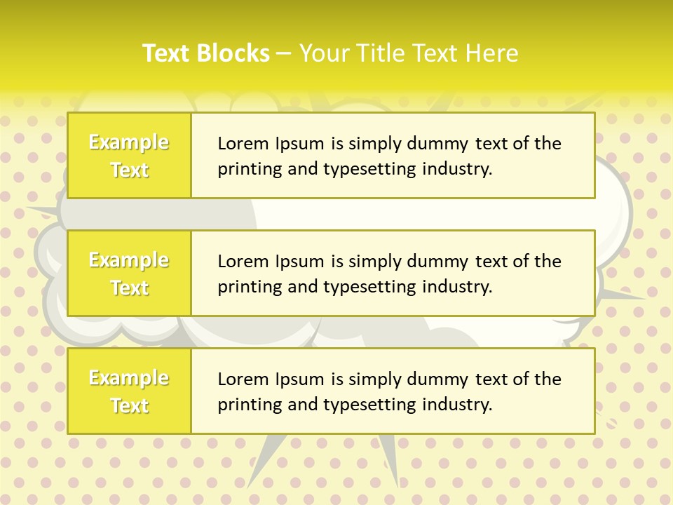 A Speech Bubble On A Yellow Background With Dots PowerPoint Template